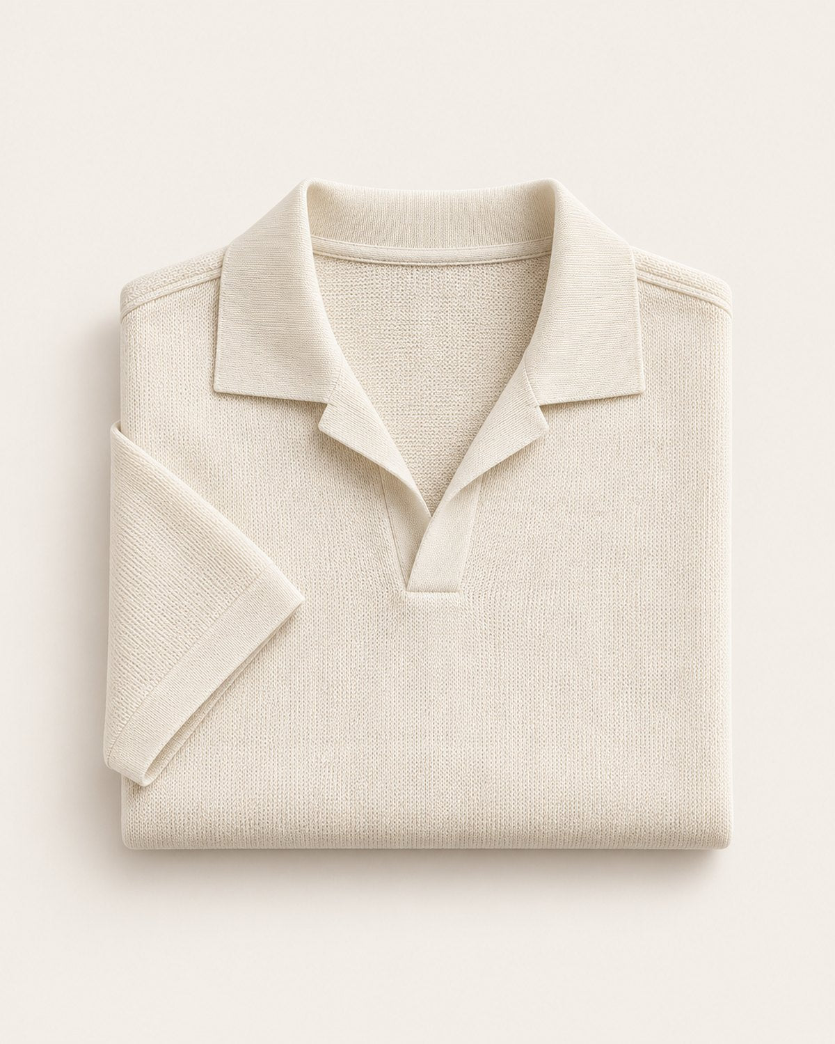 Men's Cream Amalfi Knitted Polo