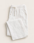 Men's White Capri Linen Trousers