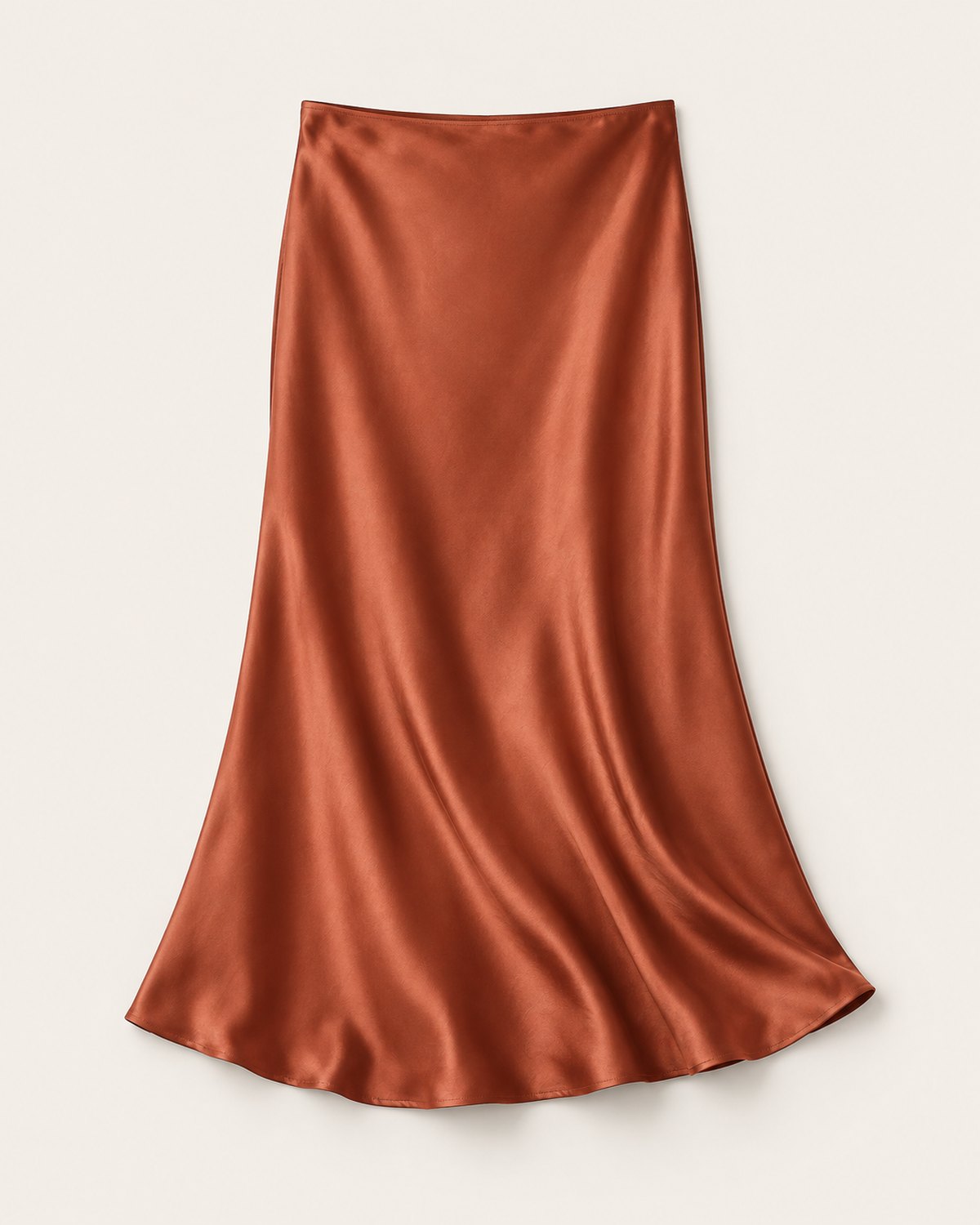 Women's Terracotta Lucca Satin Midi Skirt